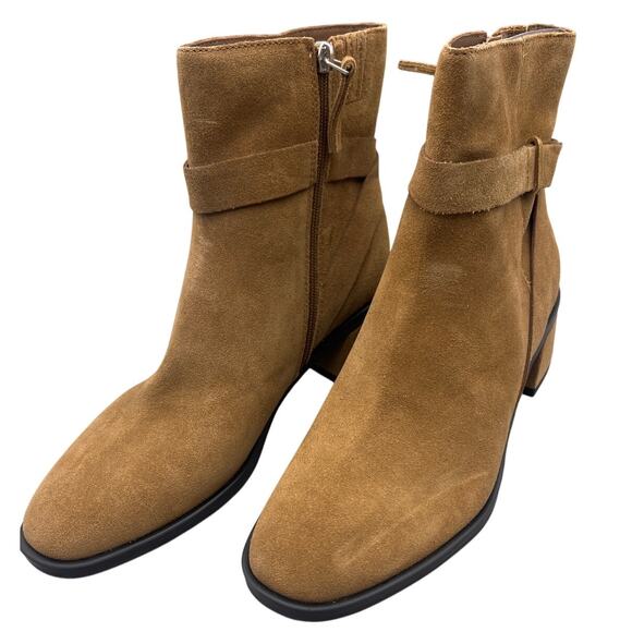 Dolce Vita Lorrie Womens Brown Suede Heeled Zippered Ankle Booties Size 9 - Picture 2 of 11